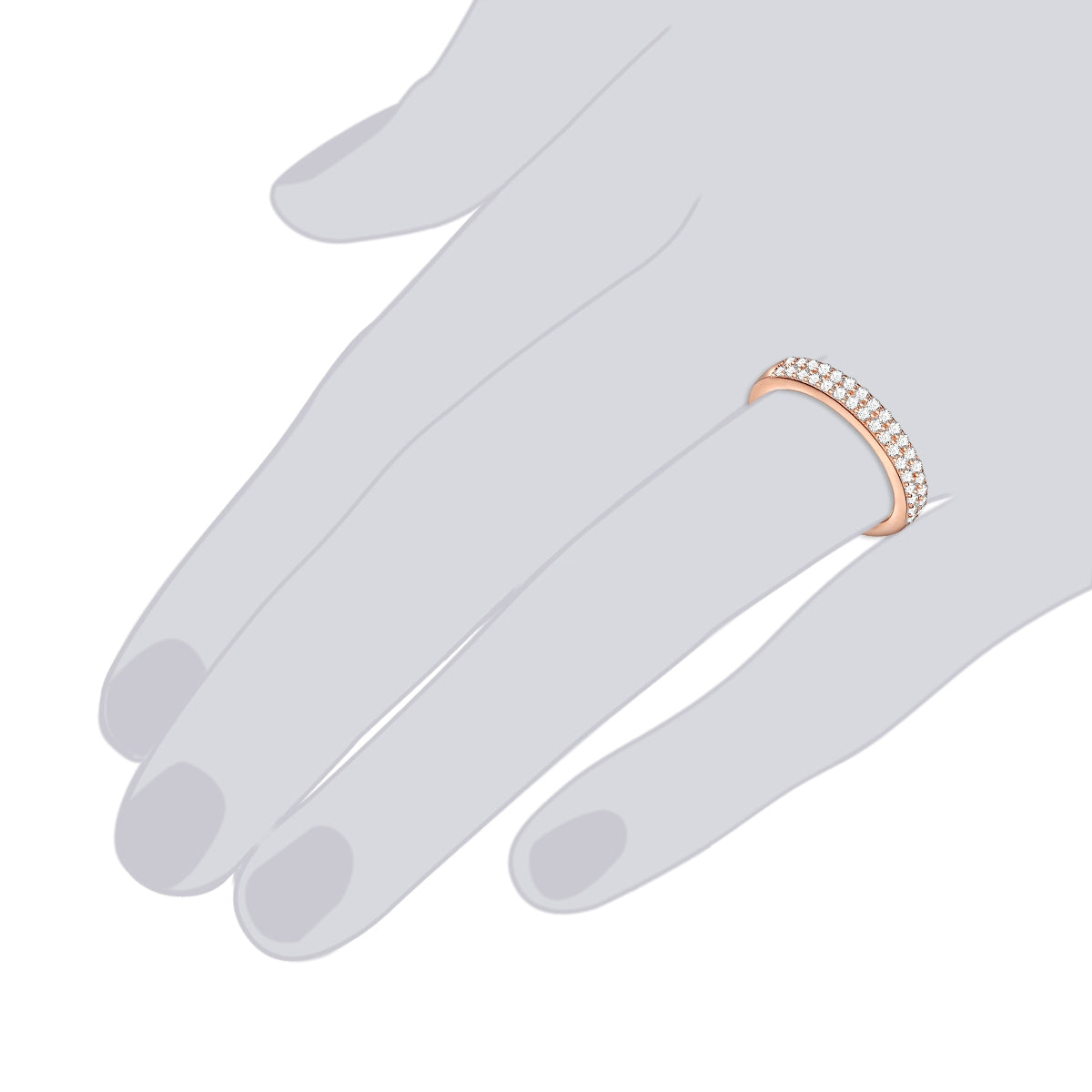 Rafaela Donata Ring Sterling Silber roségold Zirkonia weiß Speichern exportieren
