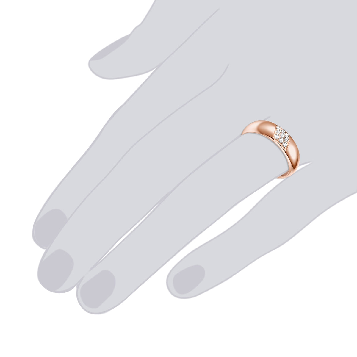 Rafaela Donata Ring Sterling Silber roségold Zirkonia weiß 50% Rabatt für begrenzte Zeit