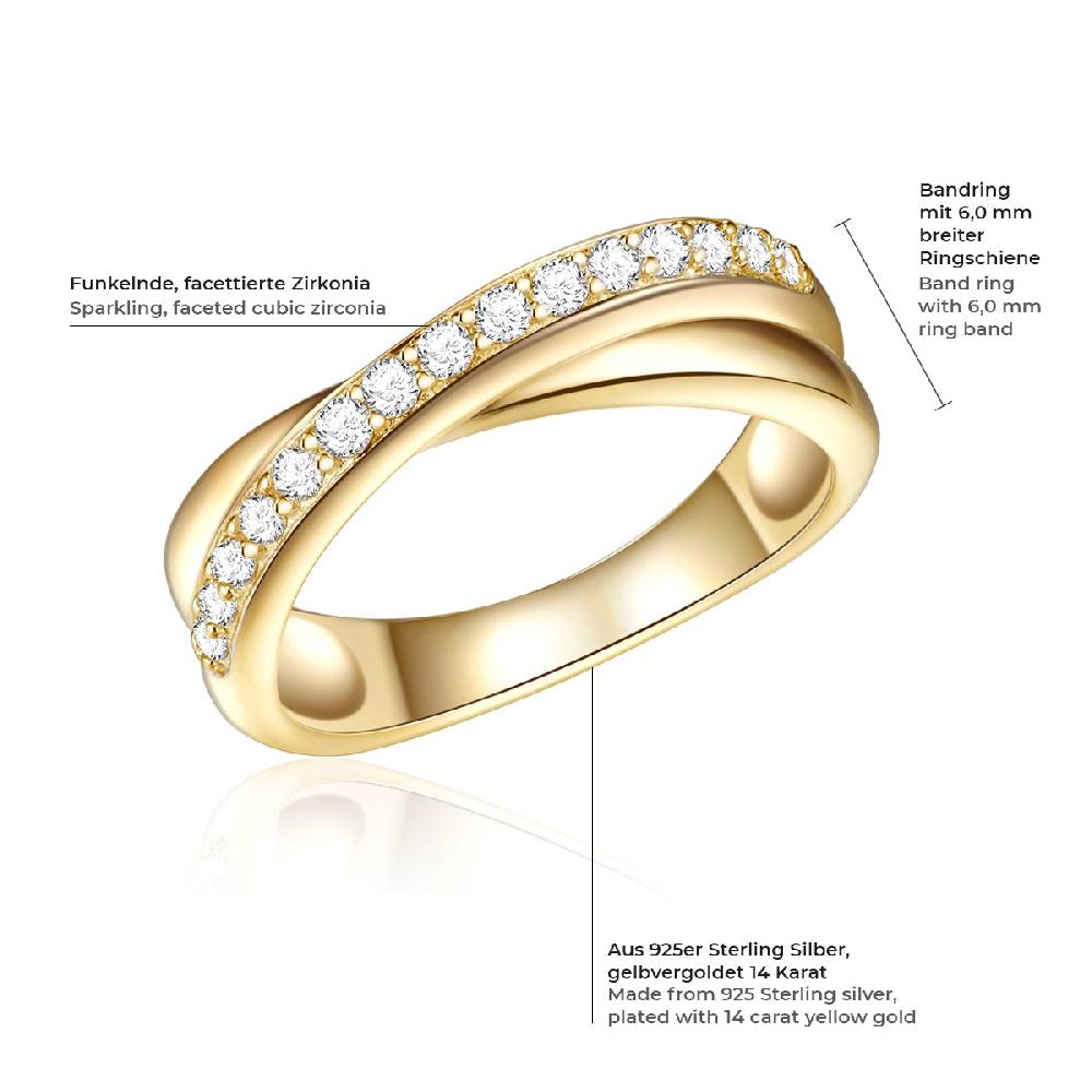 Rafaela Donata Ring Sterling Silber gelbgold Zirkonia weiß Online