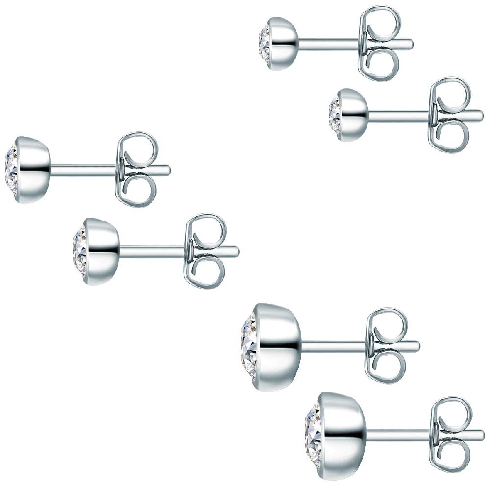 Rafaela Donata 3er Set Ohrstecker Sterling Silber verziert mit Kristallen von Swarovski® weiß Günstiger Verkauf