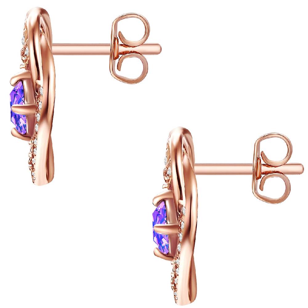 Rafaela Donata Ohrstecker Sterling Silber roségold verziert mit Kristallen von Swarovski® violet Zirkonia weiß Lagerräumung