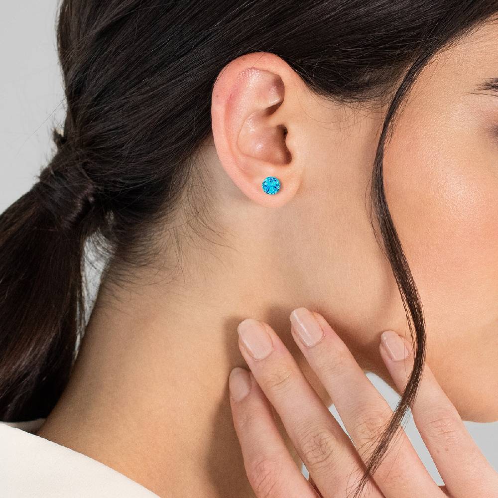Rafaela Donata Ohrstecker Sterling Silber verziert mit Kristallen von Swarovski® hellblau Top Angebot