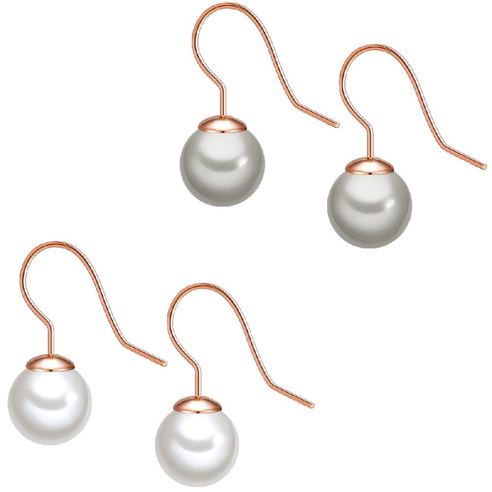 Rafaela Donata 2er Set Perlenohrhänger Sterling Silber roségold Muschelkernperle weiß silbergrau Neueste Mode