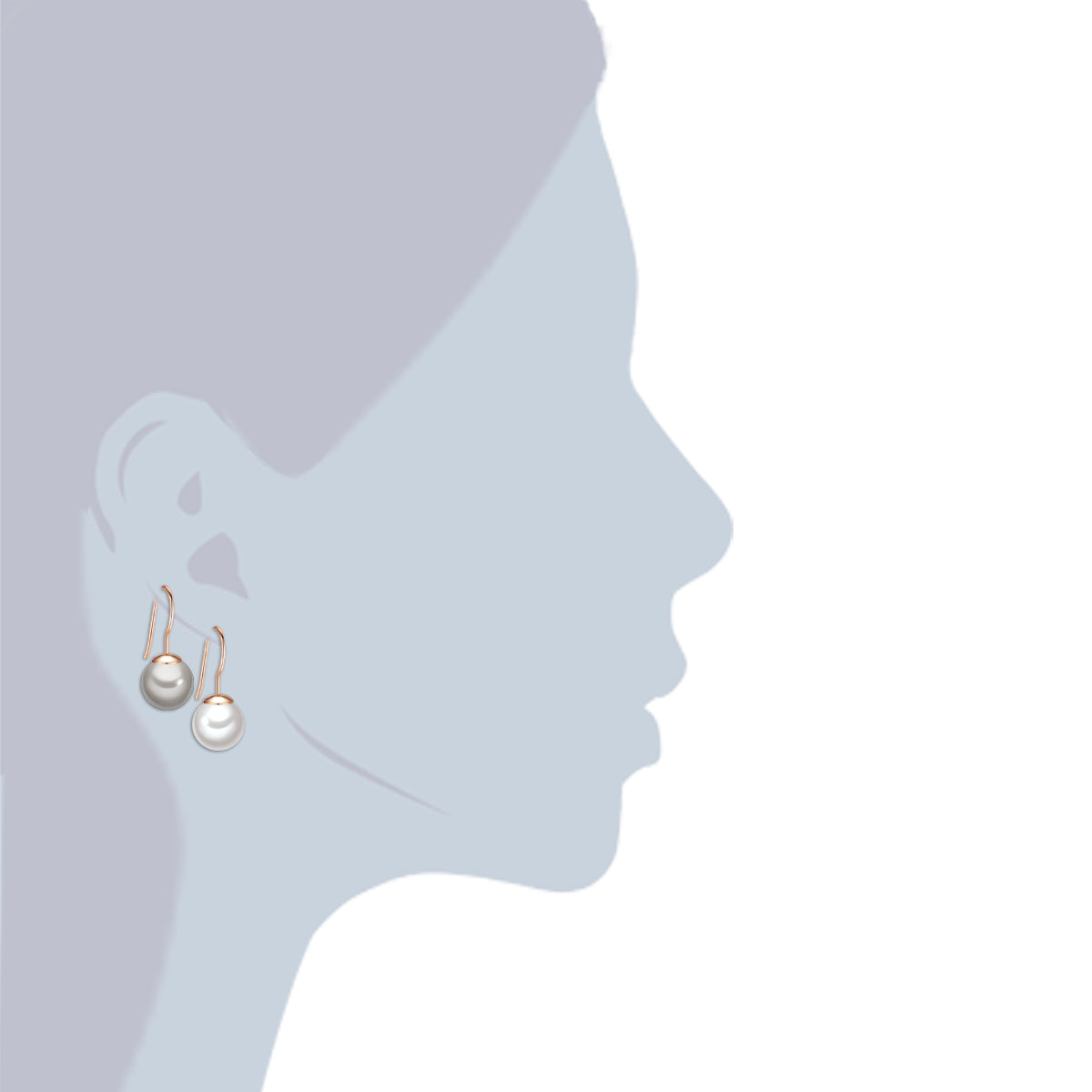 Rafaela Donata 2er Set Perlenohrhänger Sterling Silber roségold Muschelkernperle weiß silbergrau Neueste Mode