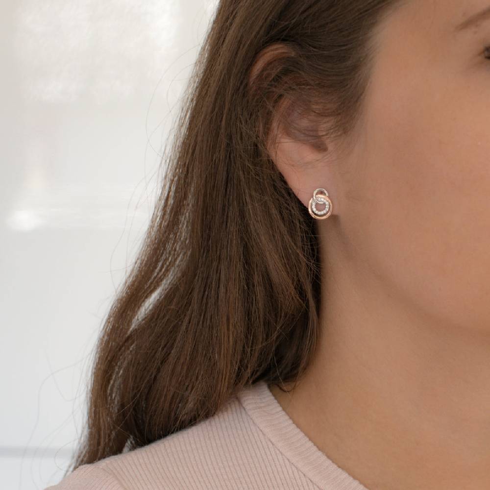 Rafaela Donata Ohrstecker Sterling Silber bi-Color Zirkonia weiß Zeitlich begrenztes Angebot