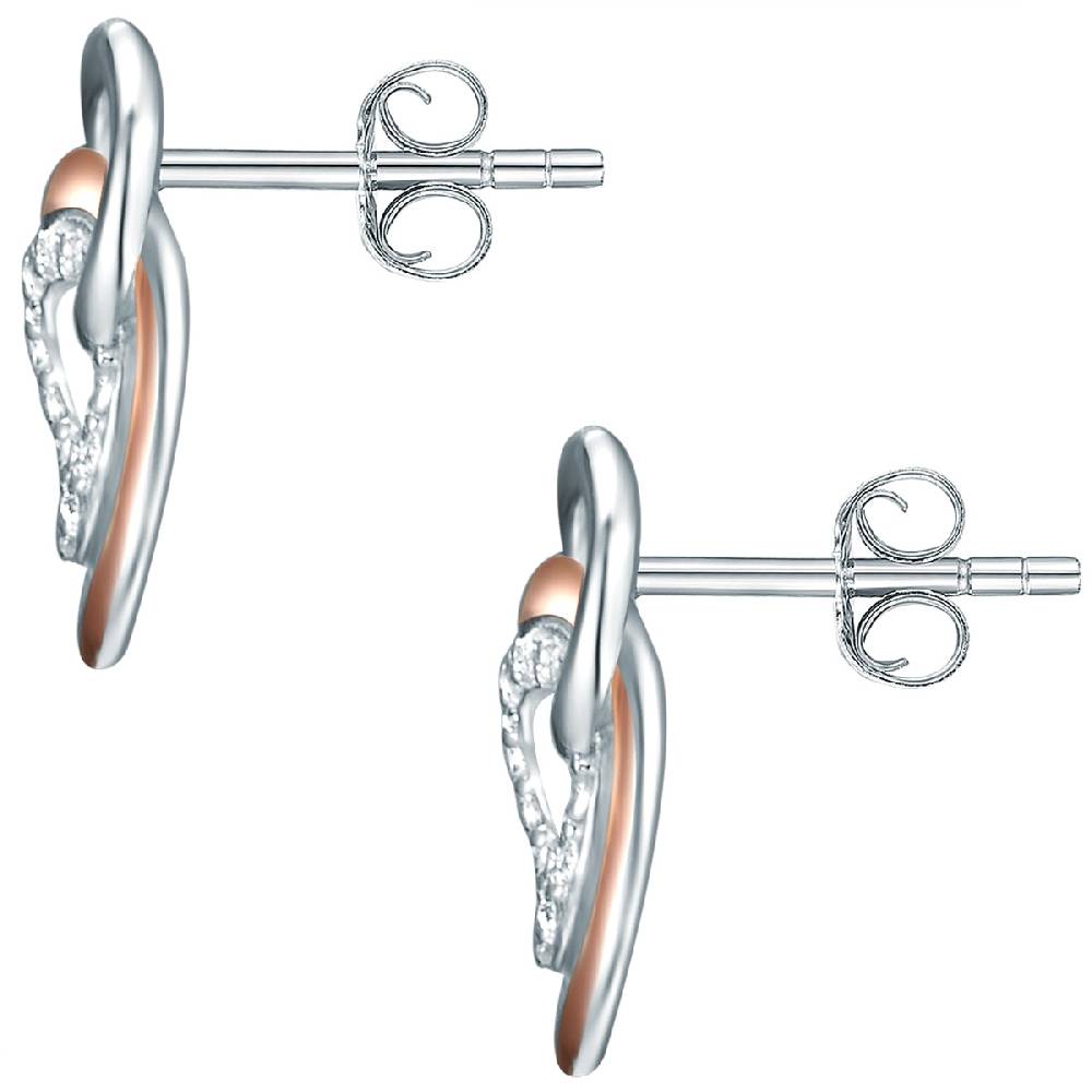 Rafaela Donata Ohrstecker Sterling Silber bi-Color Zirkonia weiß Zeitlich begrenztes Angebot