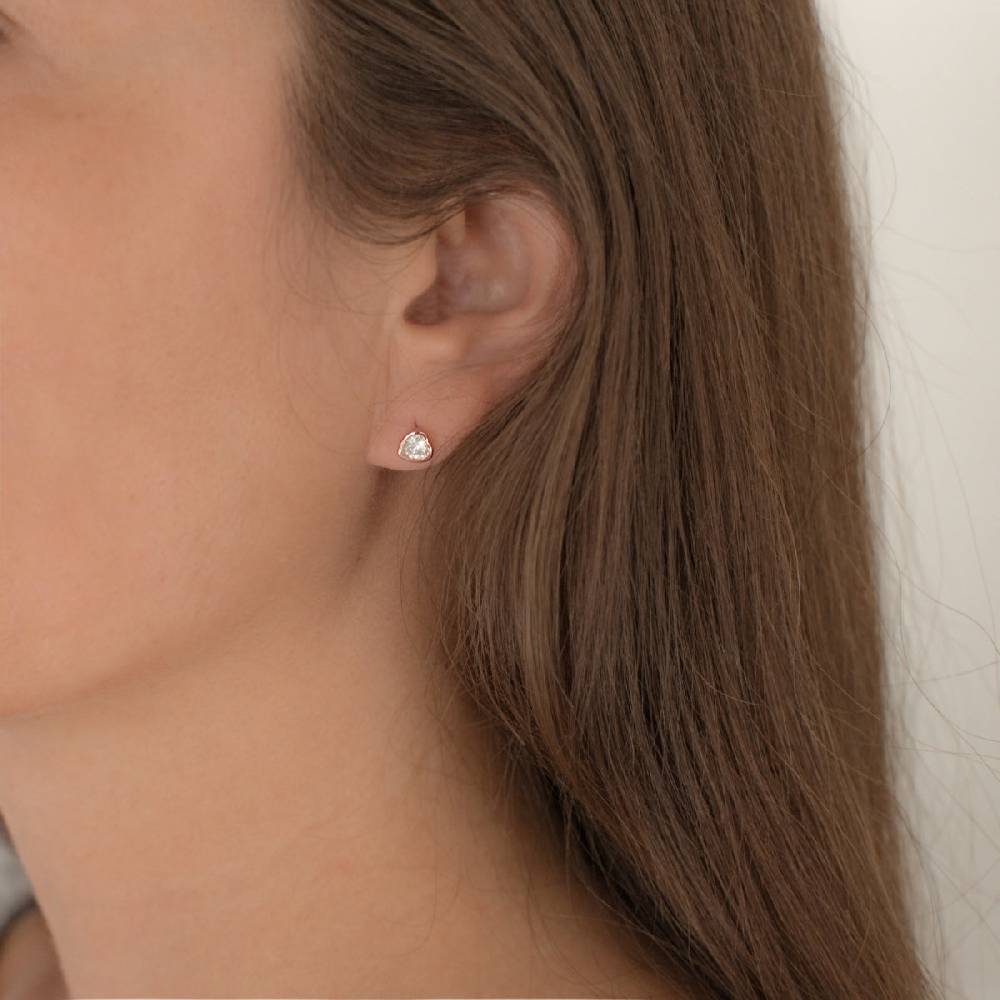 Rafaela Donata Ohrstecker Sterling Silber roségold Zirkonia weiß Exklusive Angebote