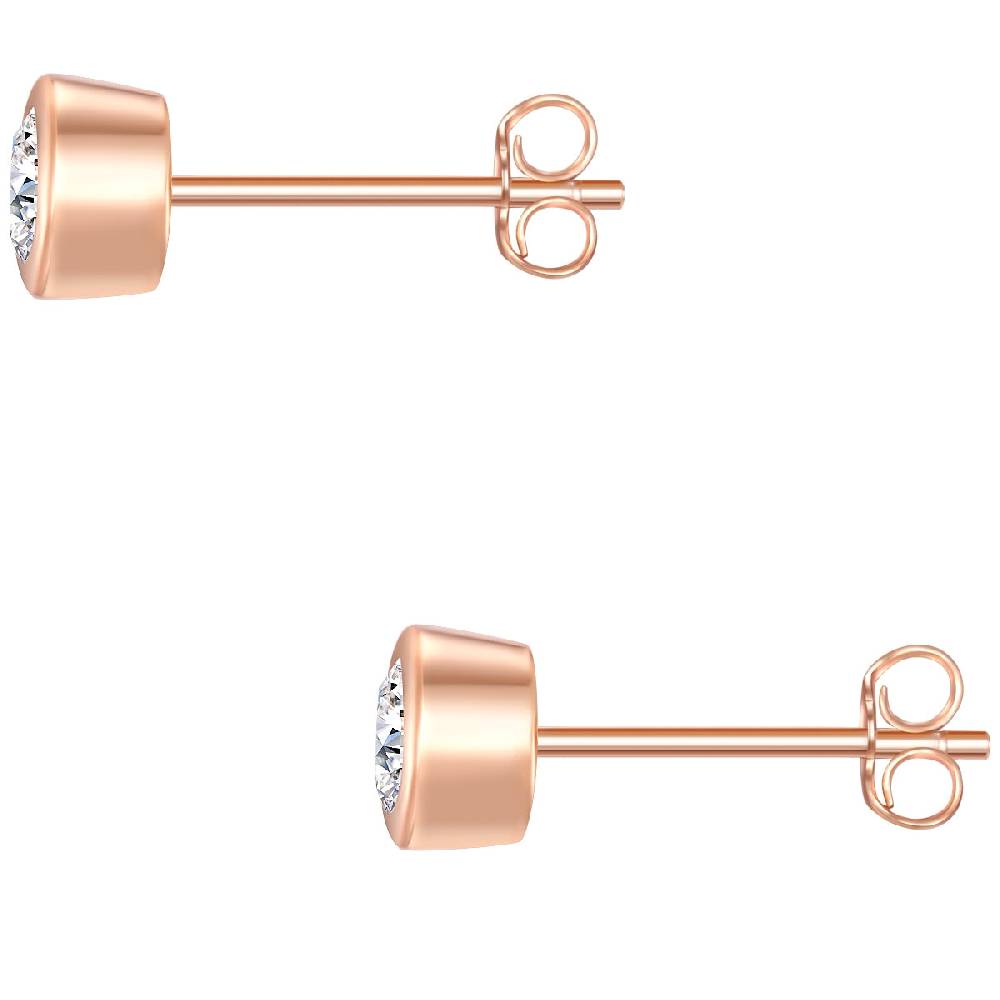 Rafaela Donata Ohrstecker Sterling Silber roségold Zirkonia weiß Blitzangebot