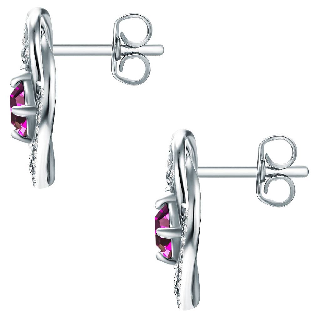 Rafaela Donata Ohrstecker Sterling Silber verziert mit Kristallen von Swarovski® amethyst Zirkonia weiß Letzte 2 Tage