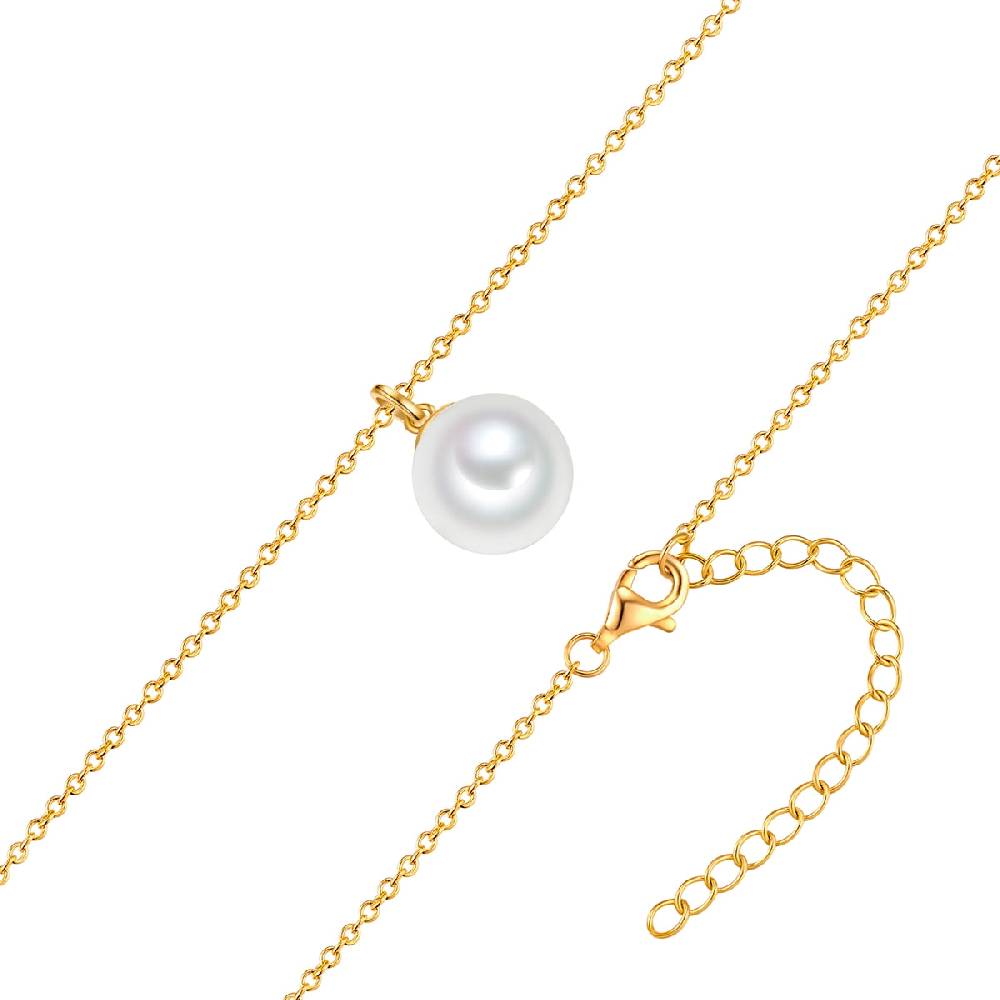 Rafaela Donata Kette mit Anhänger Sterling Silber gelbgold Muschelkernperle weiß Discount Store für neue Produkte