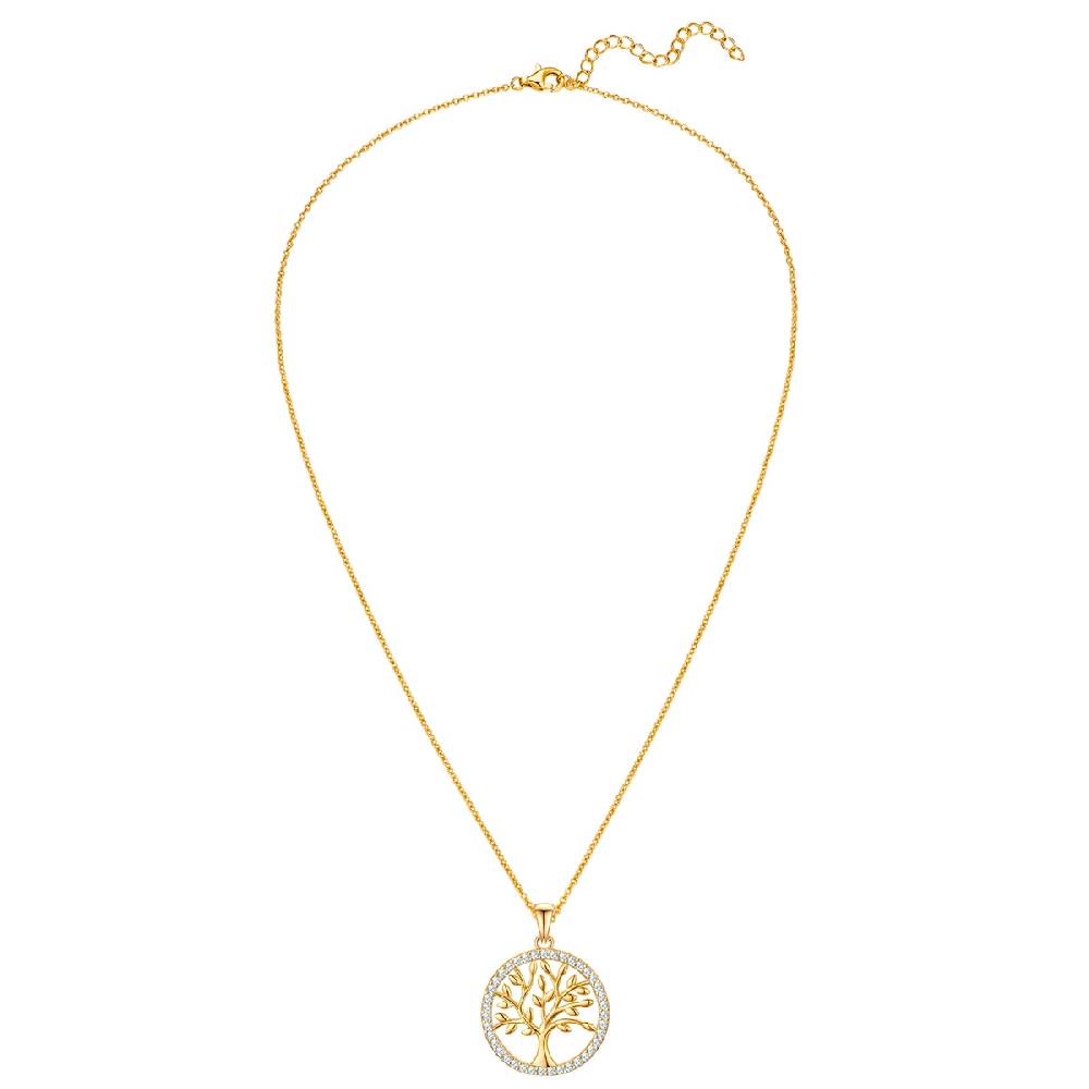 Rafaela Donata Kette mit Anhänger Sterling Silber gelbgold Zirkonia weiß Clearance-Verkauf