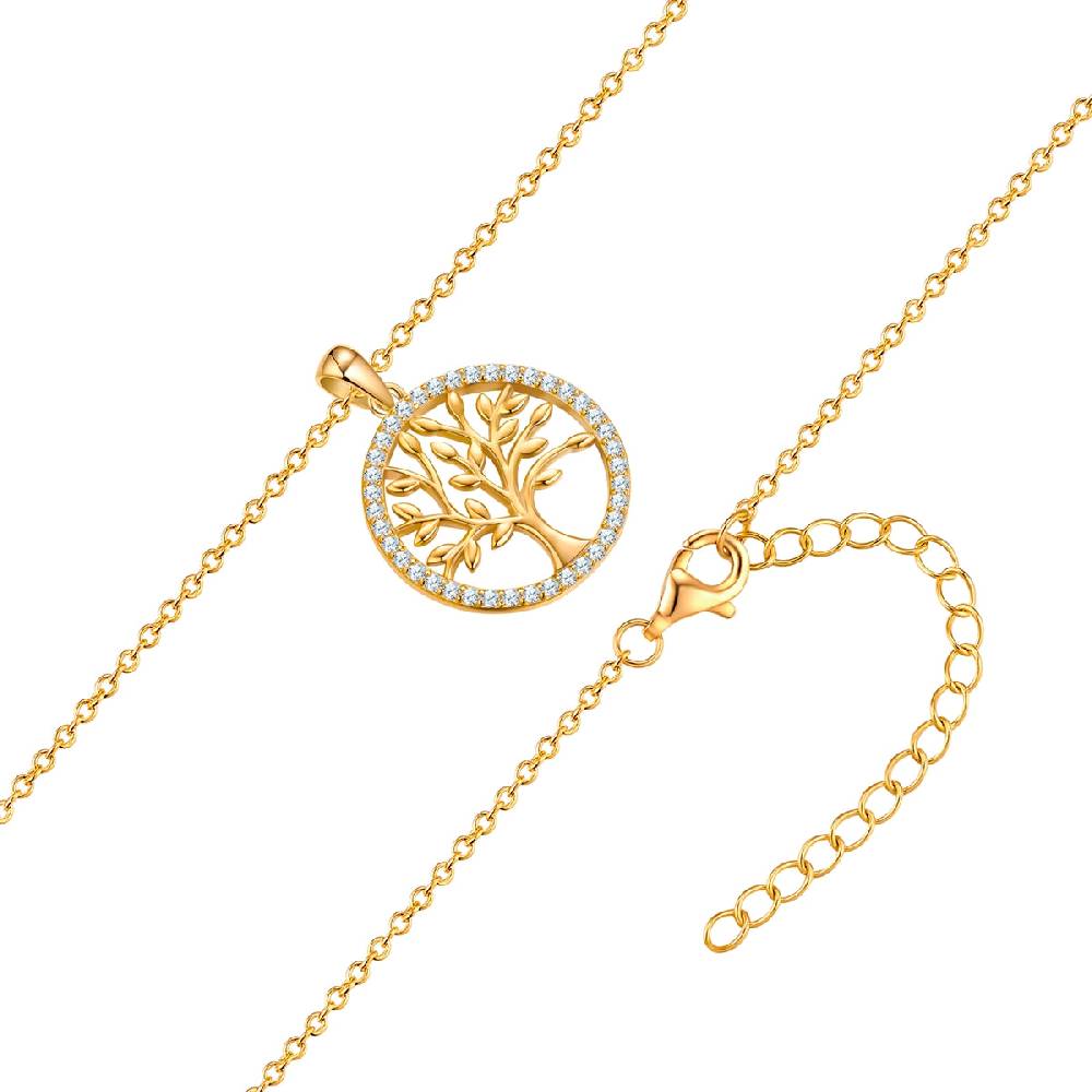 Rafaela Donata Kette mit Anhänger Sterling Silber gelbgold Zirkonia weiß Clearance-Verkauf