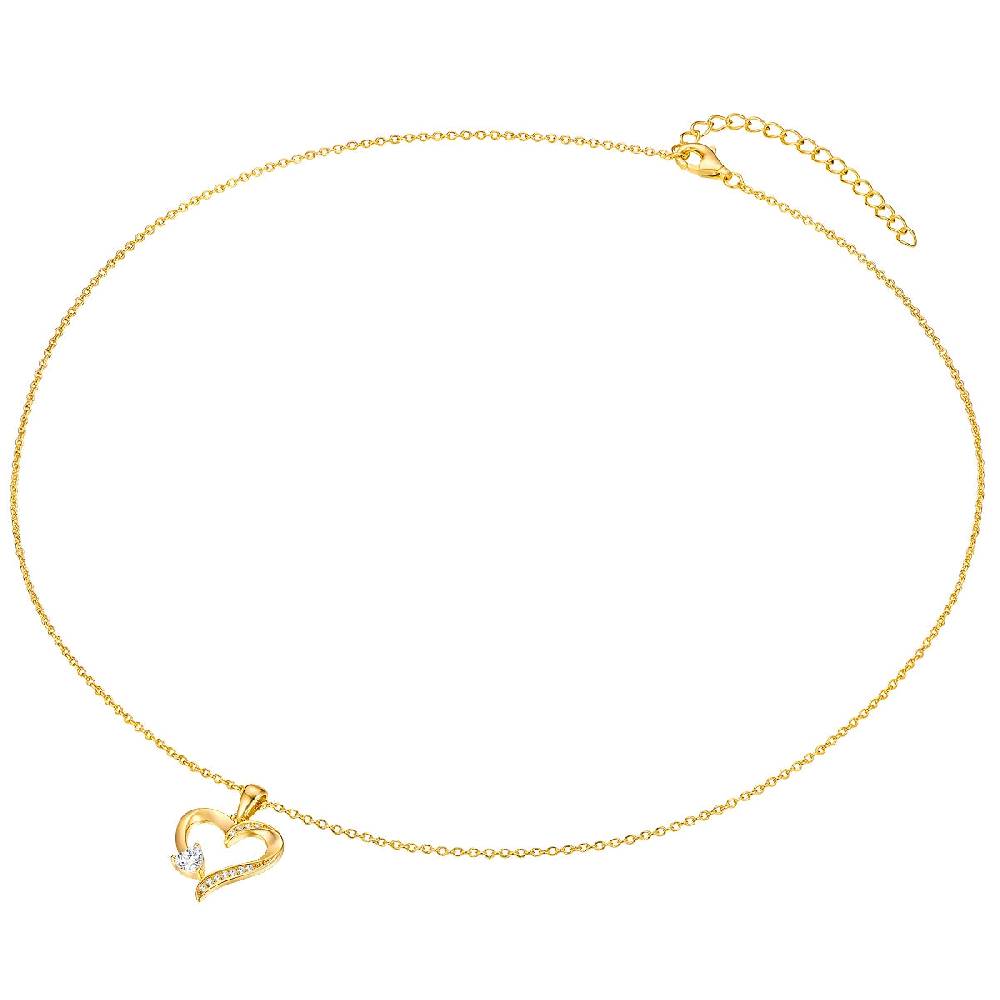Rafaela Donata Kette mit Anhänger Sterling Silber gelbgold Zirkonia weiß Black Friday Preise
