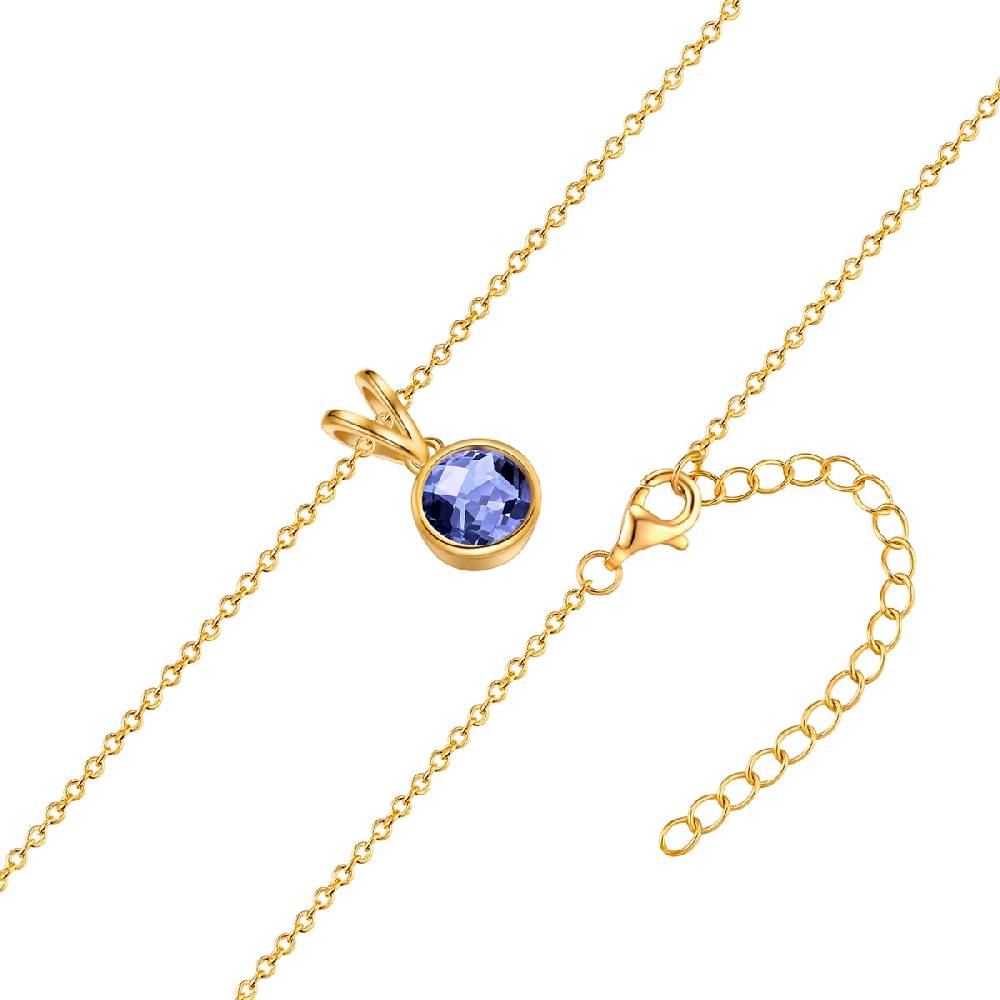 Rafaela Donata Kette mit Anhänger Sterling Silber gelbgold Tansanit blau Versandkostenfrei
