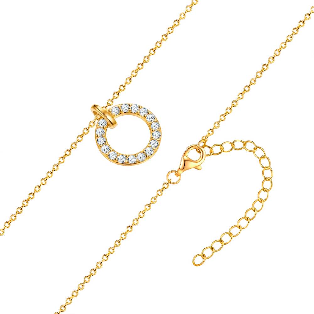 Rafaela Donata Kette mit Anhänger Sterling Silber gelbgold Zirkonia weiß Black Friday
