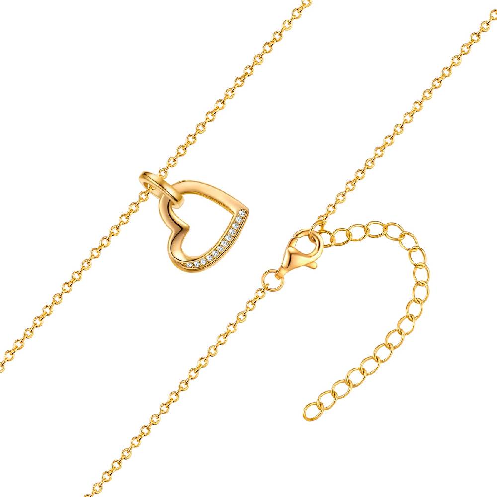 Rafaela Donata Kette mit Anhänger Sterling Silber gelbgold Zirkonia weiß Cyber Monday