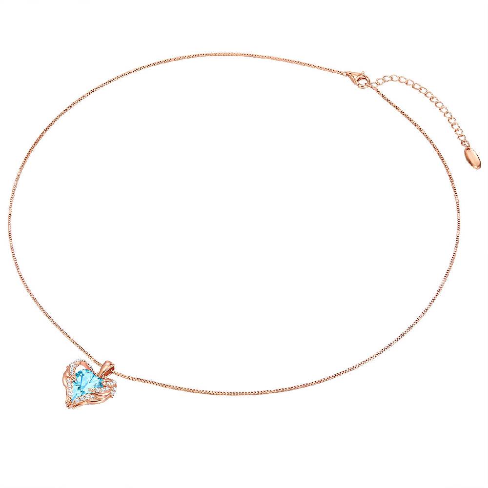 Rafaela Donata Kette mit Anhänger Sterling Silber roségold verziert mit Kristallen von Swarovski® aquamarin weiß Jubiläumsangebot