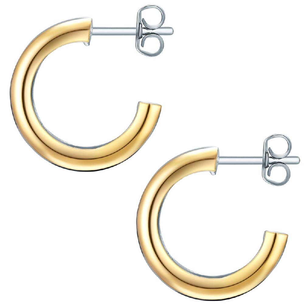 Rafaela Donata Halbcreolen Sterling Silber tri-Color Neueste Stile