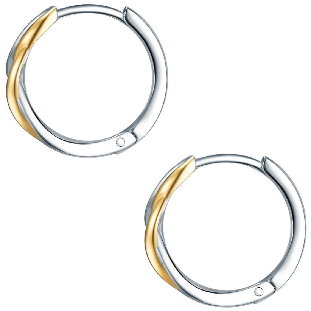 Rafaela Donata Creolen Sterling Silber bi-Color Zirkonia weiß Bis zu 50% Rabatt