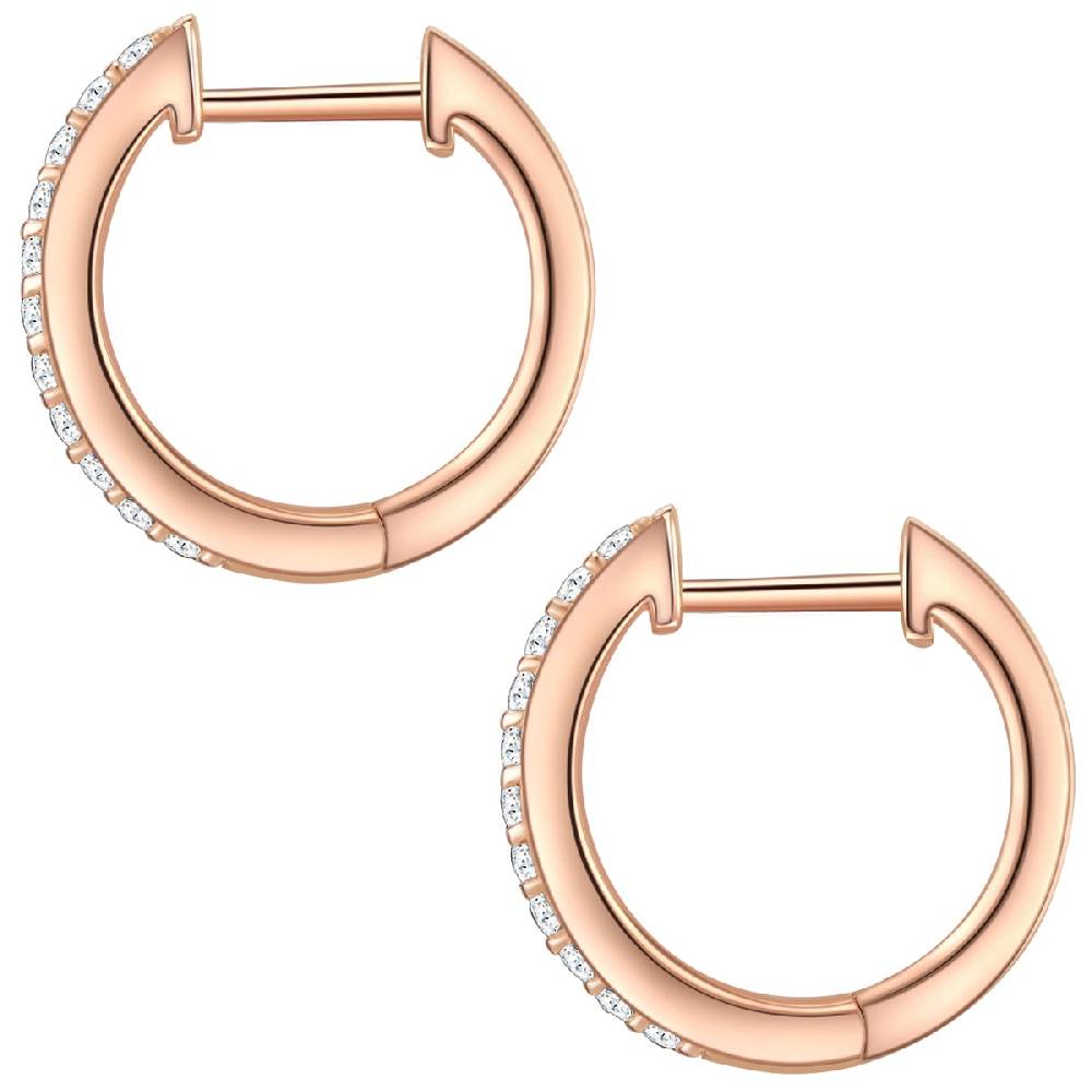 Rafaela Donata Klappcreolen Sterling Silber roségold Zirkonia weiß Super Rabatt