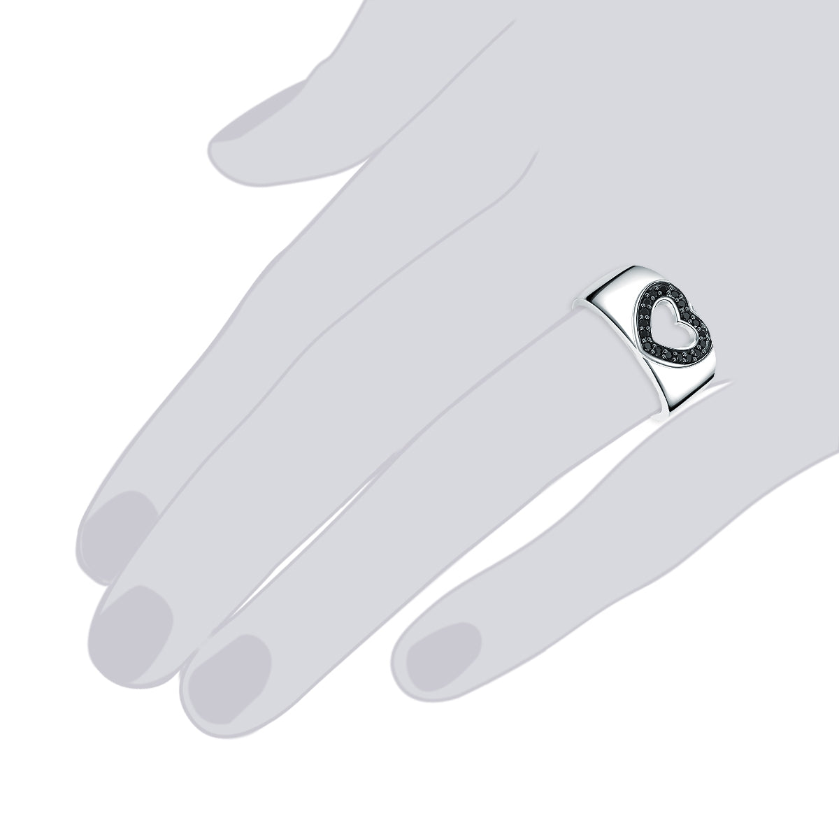 Rafaela Donata Ring Sterling Silber Zirkonia schwarz 2025