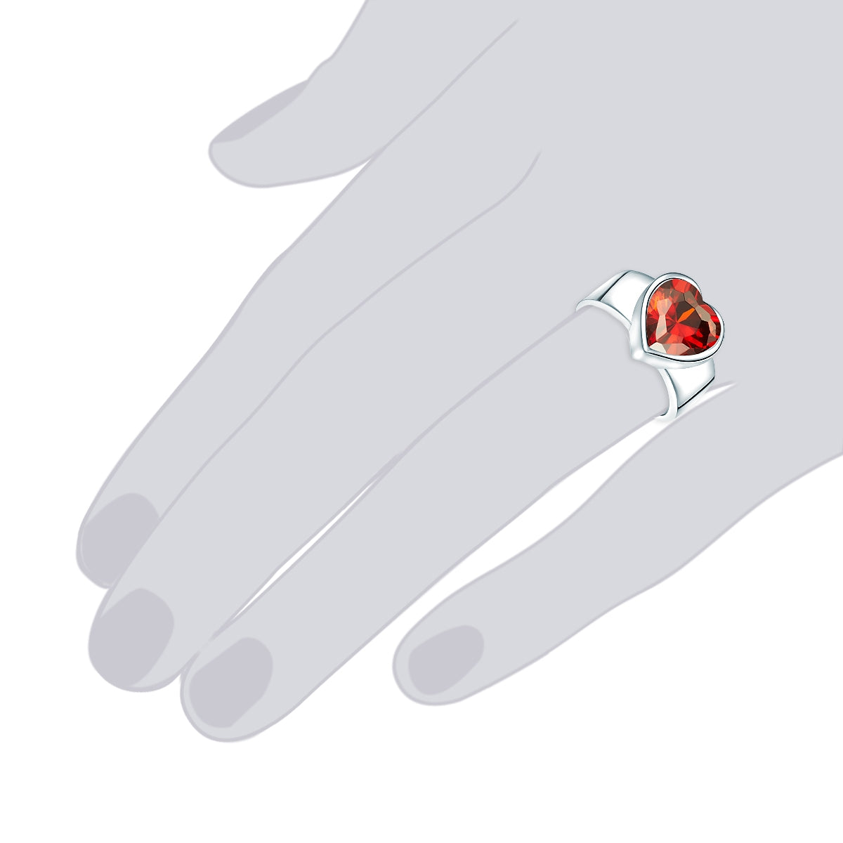 Rafaela Donata Ring Sterling Silber Zirkonia rot Outlet