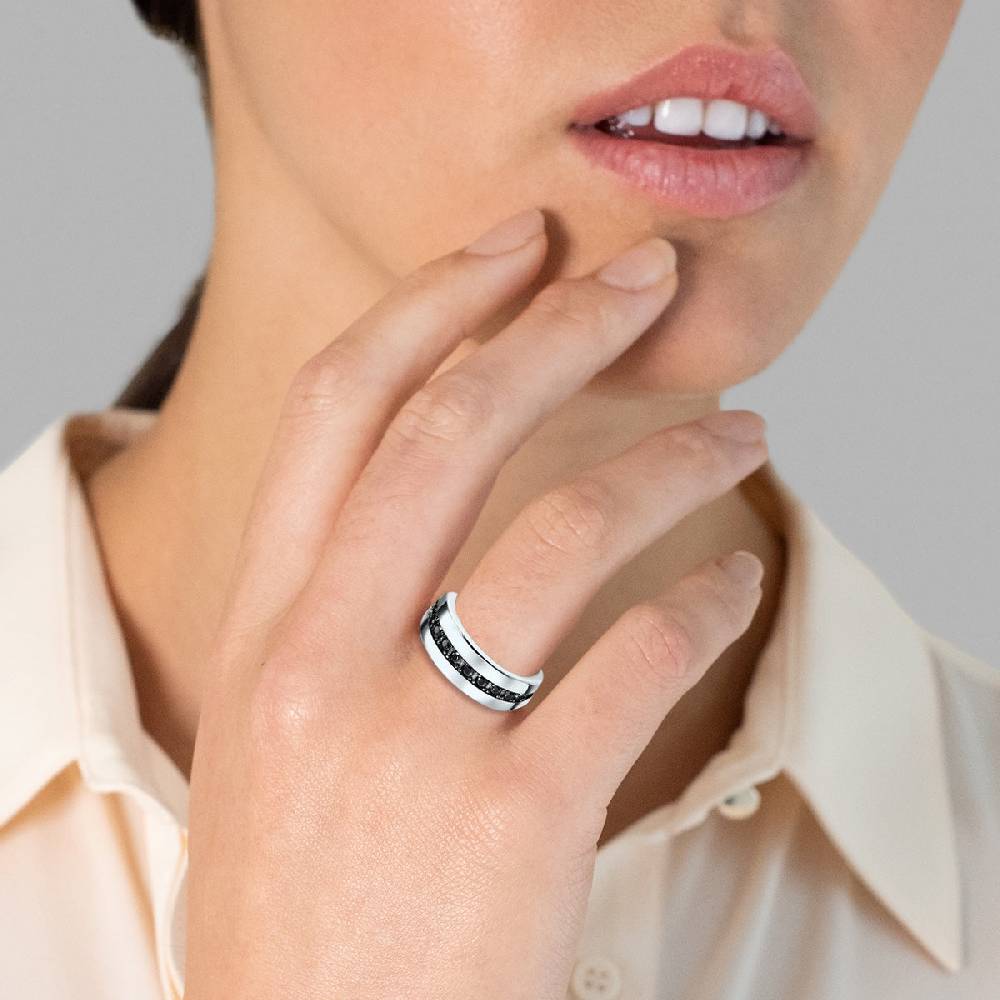 Rafaela Donata Ring Sterling Silber Zirkonia schwarz Kostenloser Versand