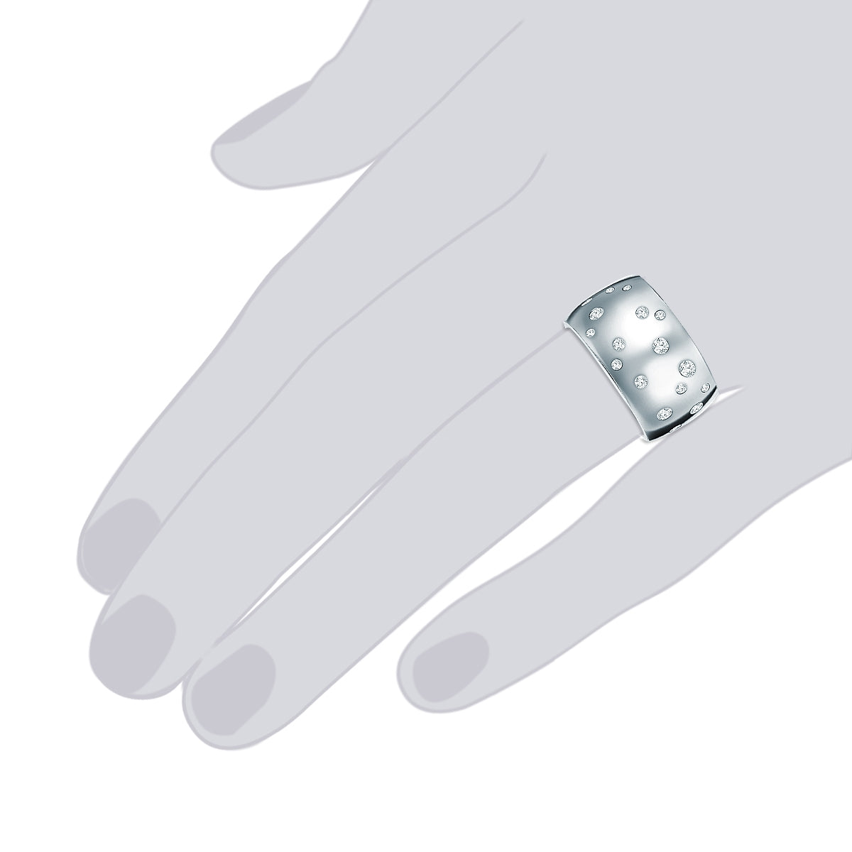 Rafaela Donata Ring Edelstahl verziert mit Kristallen von Swarovski® weiß Fabrikpreis