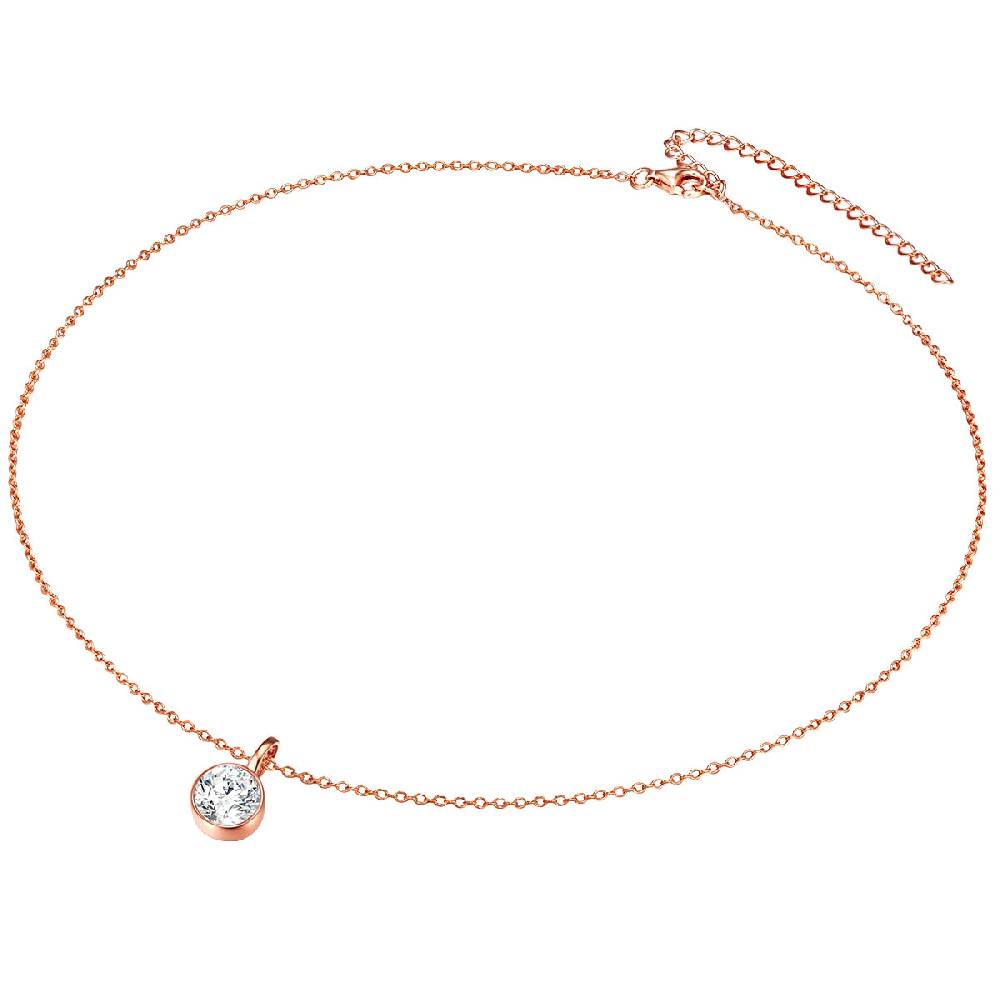 Rafaela Donata Set (Kette+Ohrstecker) Sterling Silber roségold verziert mit Kristallen von Swarovski® weiß Neueste Mode