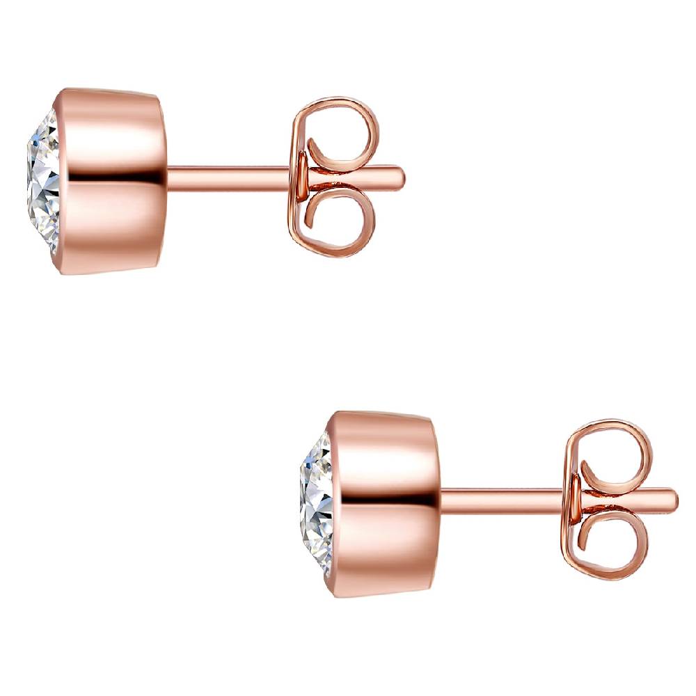 Rafaela Donata Set (Kette+Ohrstecker) Sterling Silber roségold verziert mit Kristallen von Swarovski® weiß Neueste Mode