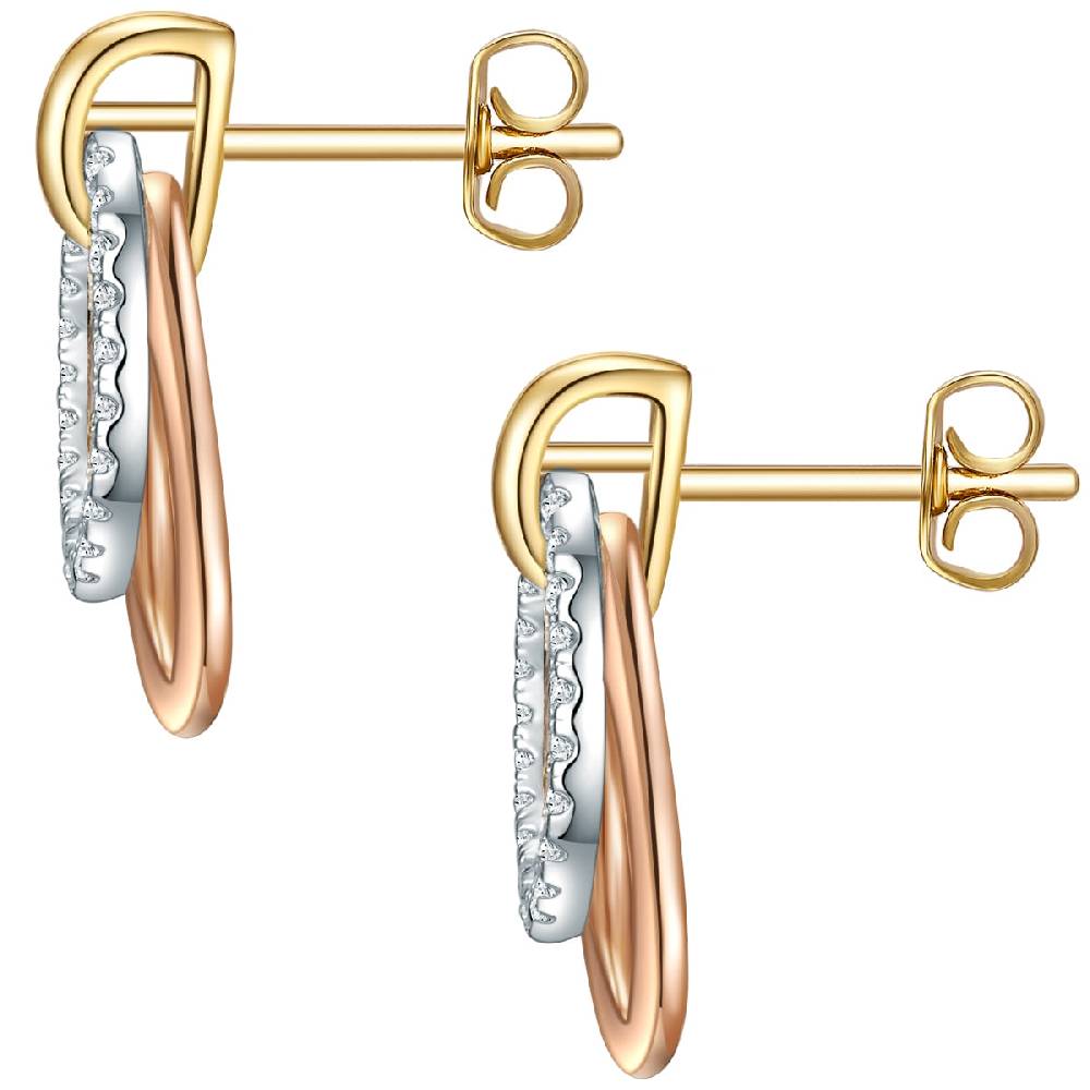 Rafaela Donata Ohrstecker Sterling Silber tri-Color Zirkonia weiß Tägliche Deals