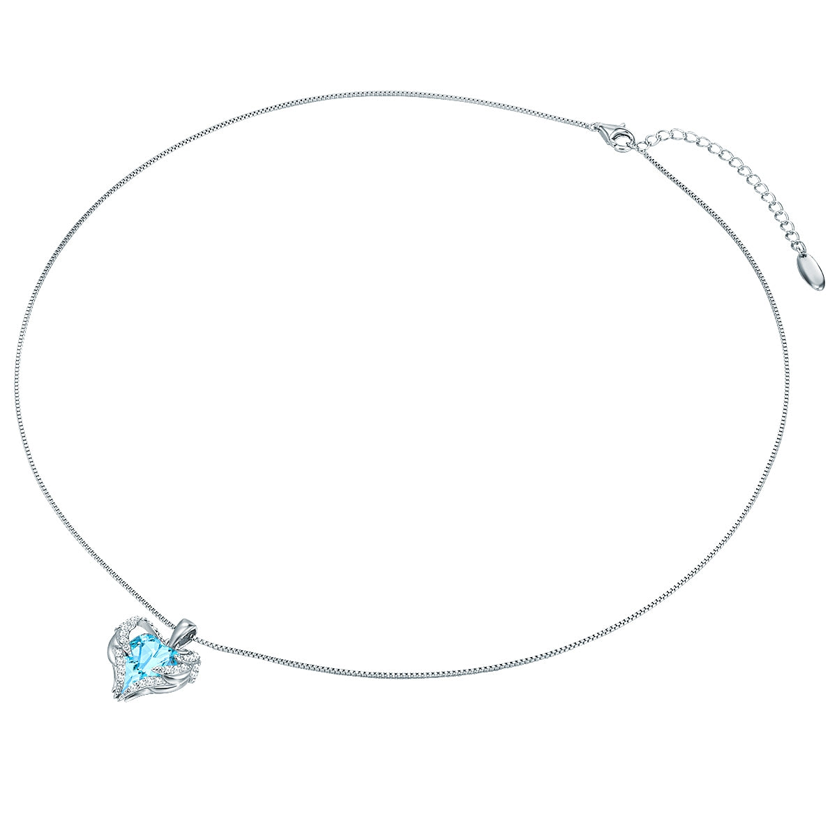 Rafaela Donata Kette mit Anhänger Sterling Silber verziert mit Kristallen von Swarovski® aquamarin weiß Nur für heute