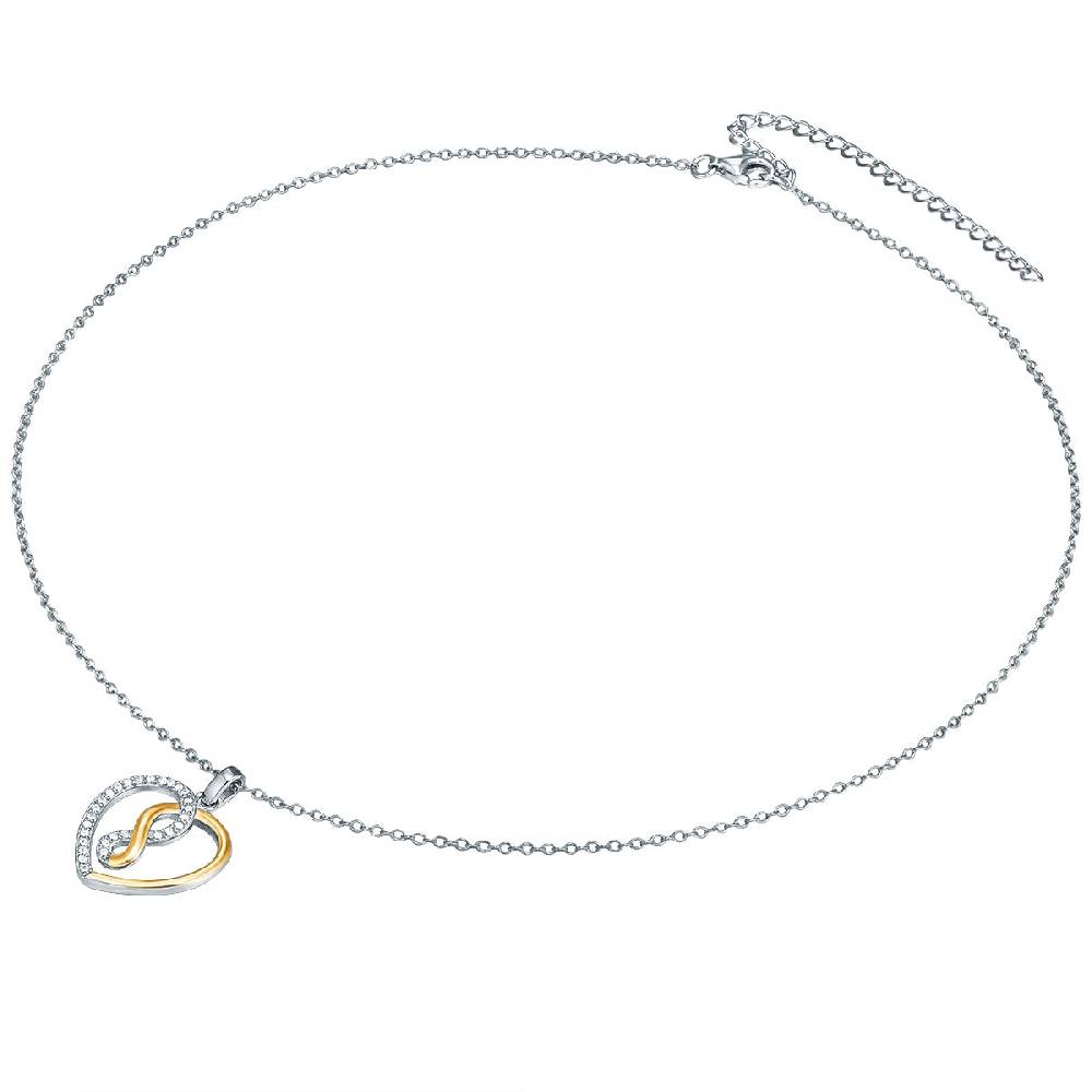 Rafaela Donata Kette mit Anhänger Sterling Silber bi-Color Zirkonia weiß Vierteljährliche Förderung