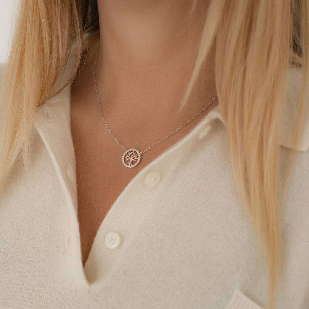 Rafaela Donata Kette mit Anhänger Sterling Silber bi-Color Zirkonia weiß Clearance-Verkauf