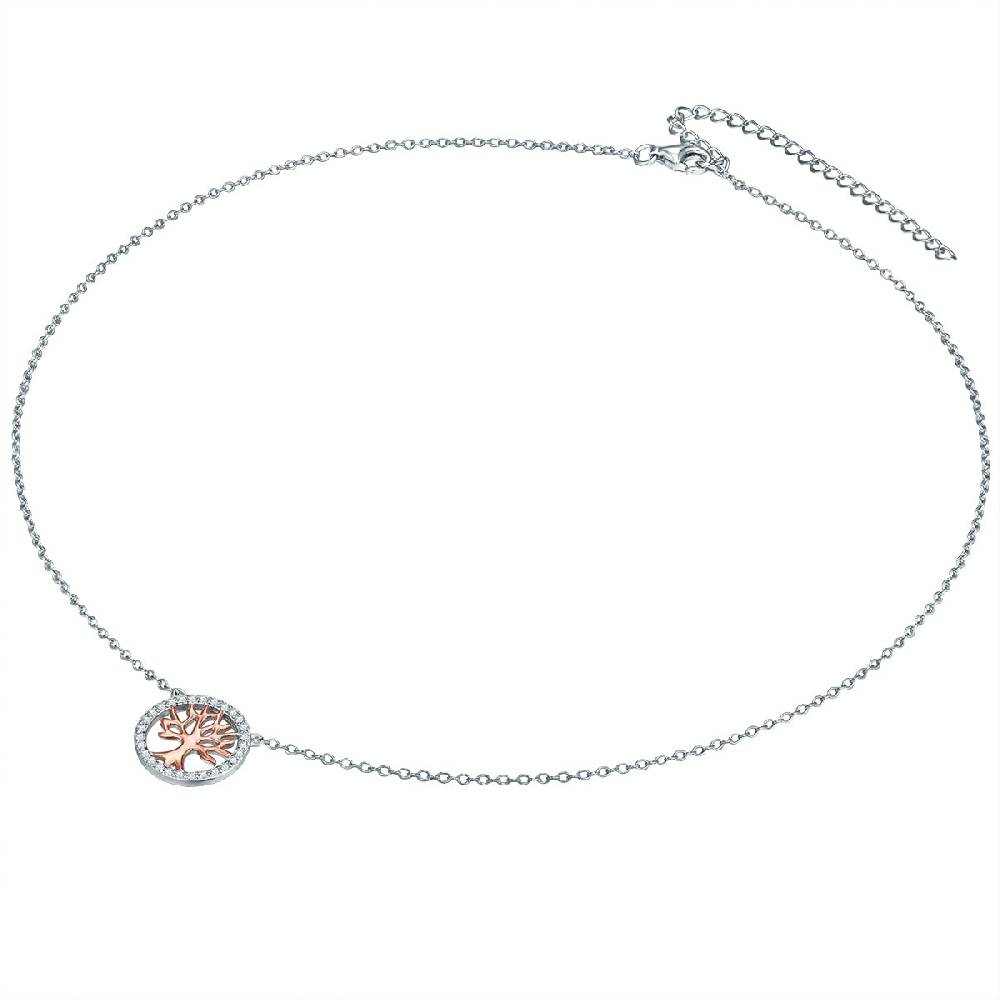 Rafaela Donata Kette mit Anhänger Sterling Silber bi-Color Zirkonia weiß Clearance-Verkauf