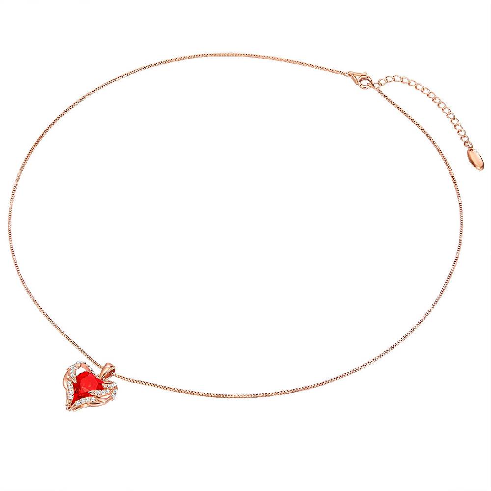 Rafaela Donata Kette mit Anhänger Sterling Silber roségold verziert mit Kristallen von Swarovski® heller Siam weiß Black Friday Preise