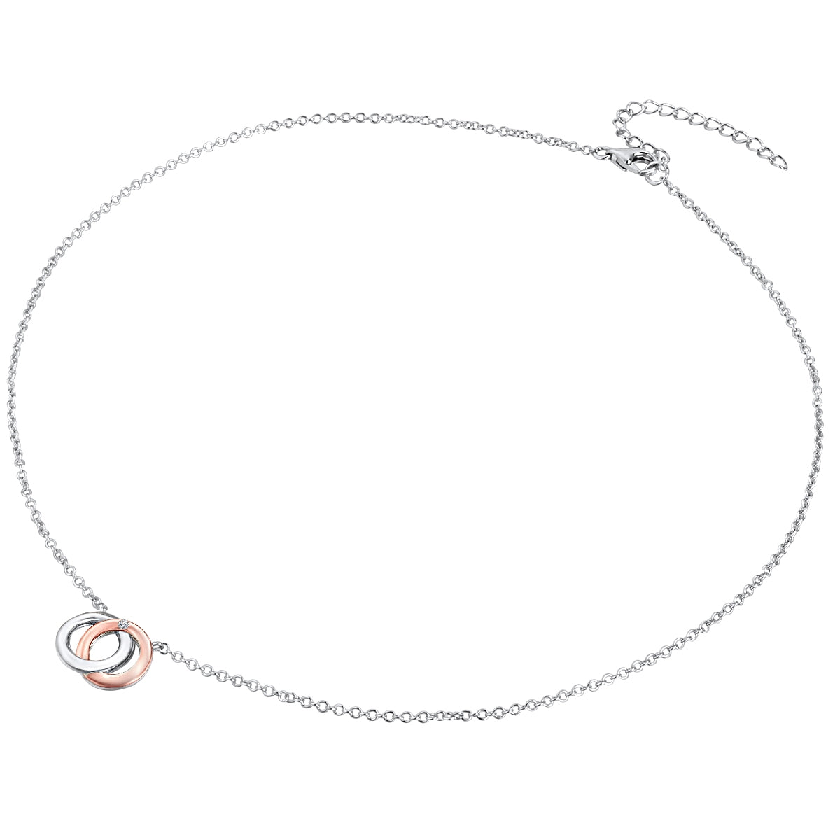 Rafaela Donata Kette mit Anhänger Sterling Silber bi-Color Diamant weiß Auslauf