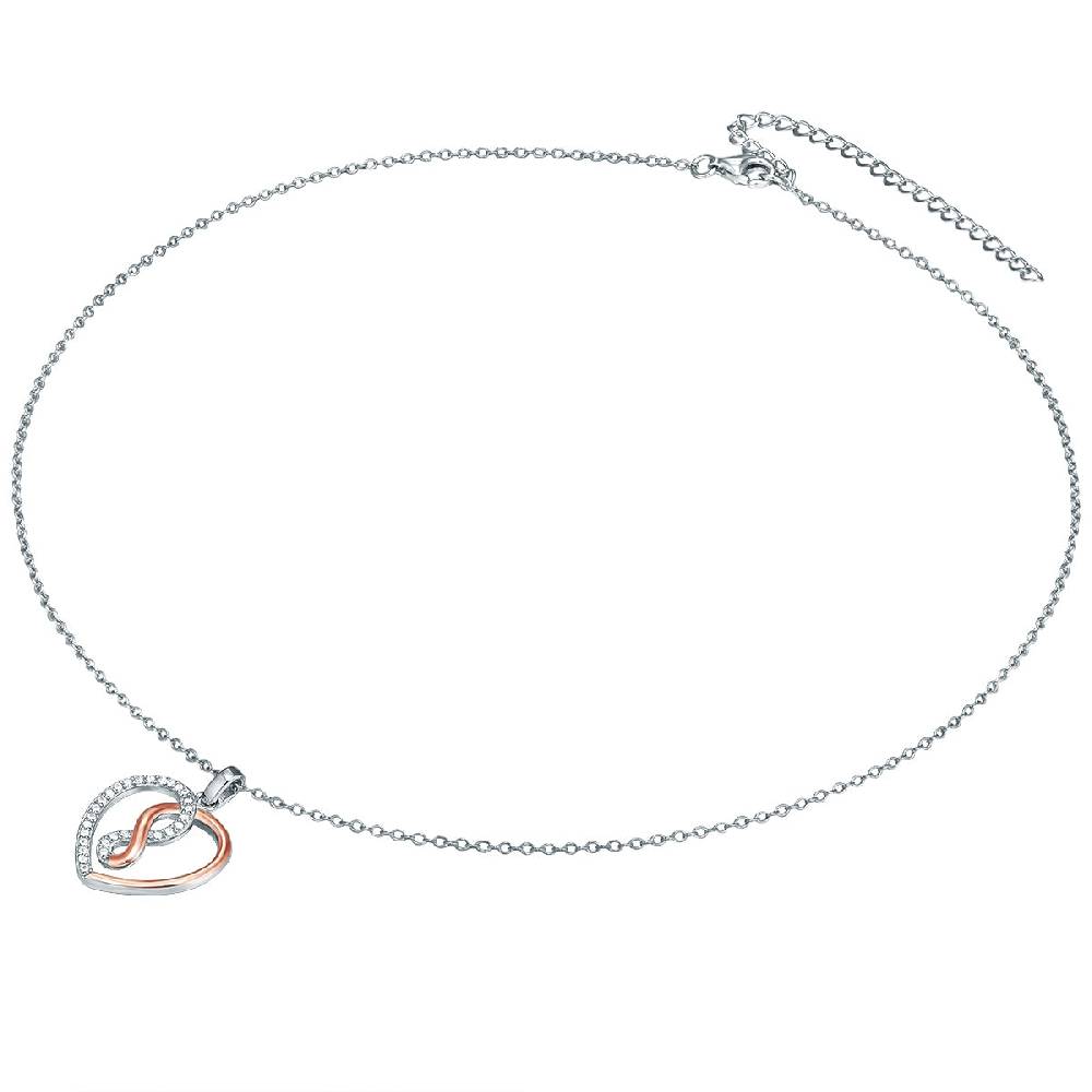 Rafaela Donata Kette mit Anhänger Sterling Silber bi-Color Zirkonia weiß Fabrikverkauf