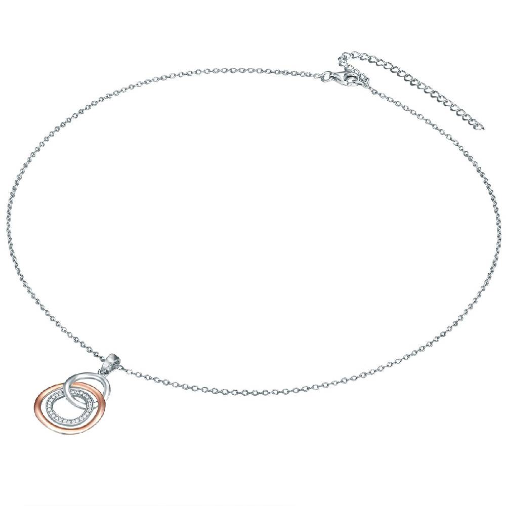 Rafaela Donata Kette mit Anhänger Sterling Silber bi-Color Zirkonia weiß Kostenloser Versand