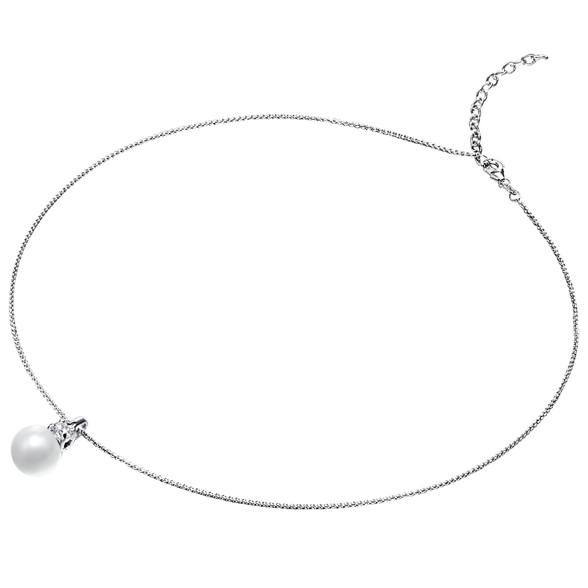Rafaela Donata Kette mit Anhänger Sterling Silber Perle (synth.) weiß Zirkonia weiß Fabrikpreis