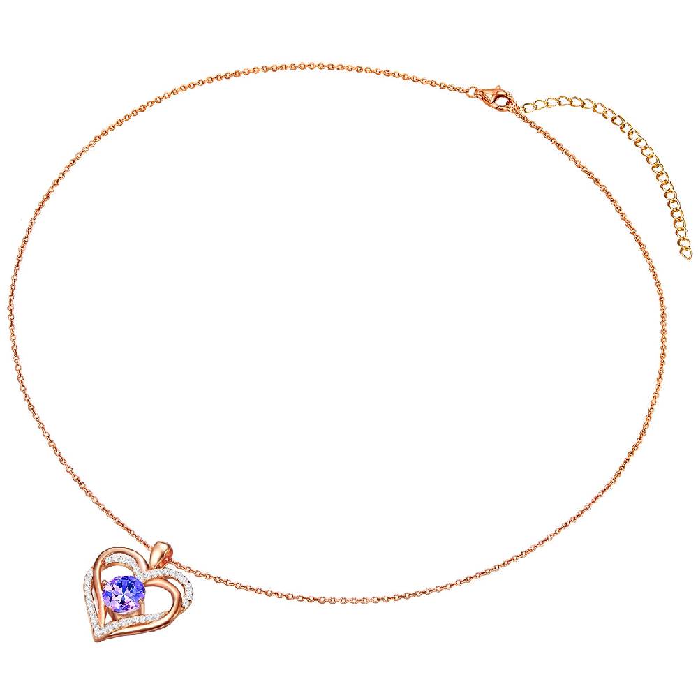 Rafaela Donata Kette mit Anhänger Sterling Silber roségold verziert mit Kristallen von Swarovski® violet Zirkonia w Günstig kaufen