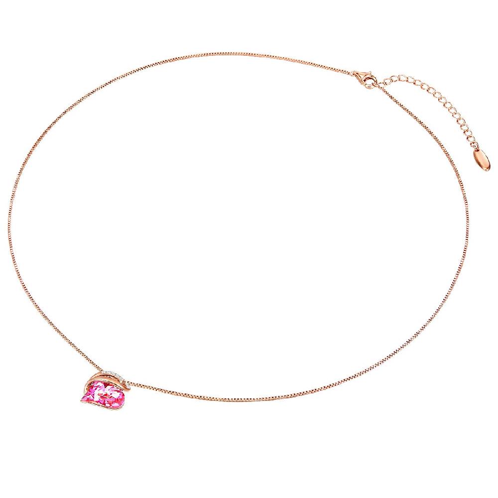 Rafaela Donata Kette mit Anhänger Sterling Silber roségold verziert mit Kristallen von Swarovski® Rosa weiß Cyber Monday