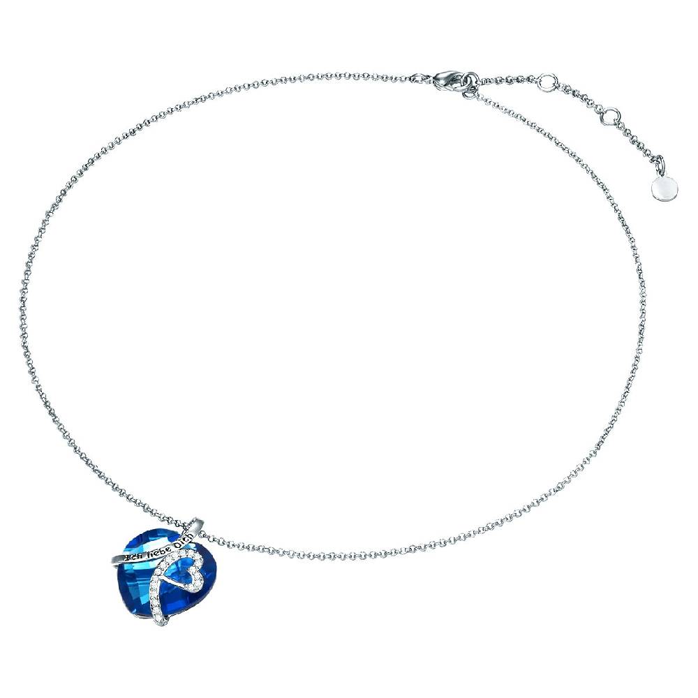 Rafaela Donata Kette mit Anhänger Zirkonia weiß Glas blau Weihnachtsangebot