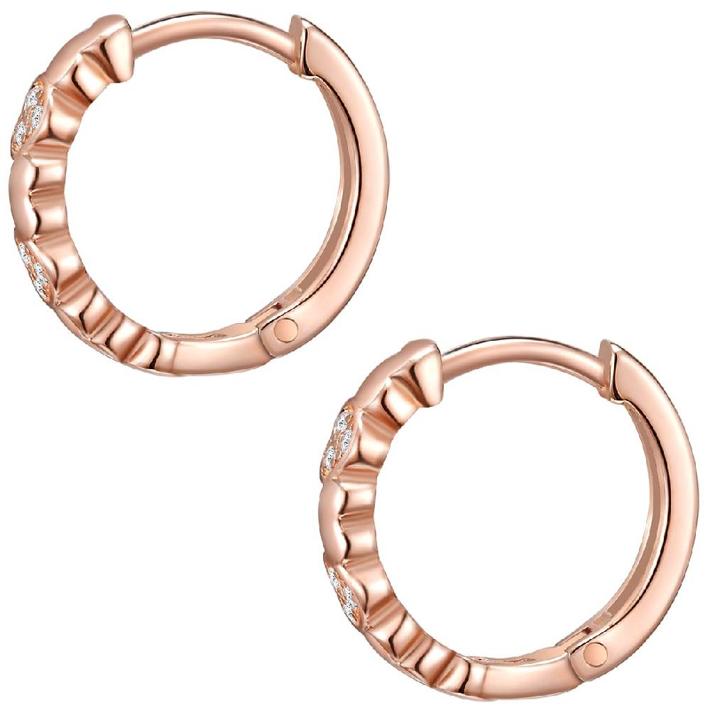 Rafaela Donata Creolen Sterling Silber roségold Zirkonia weiß Heißer Verkauf