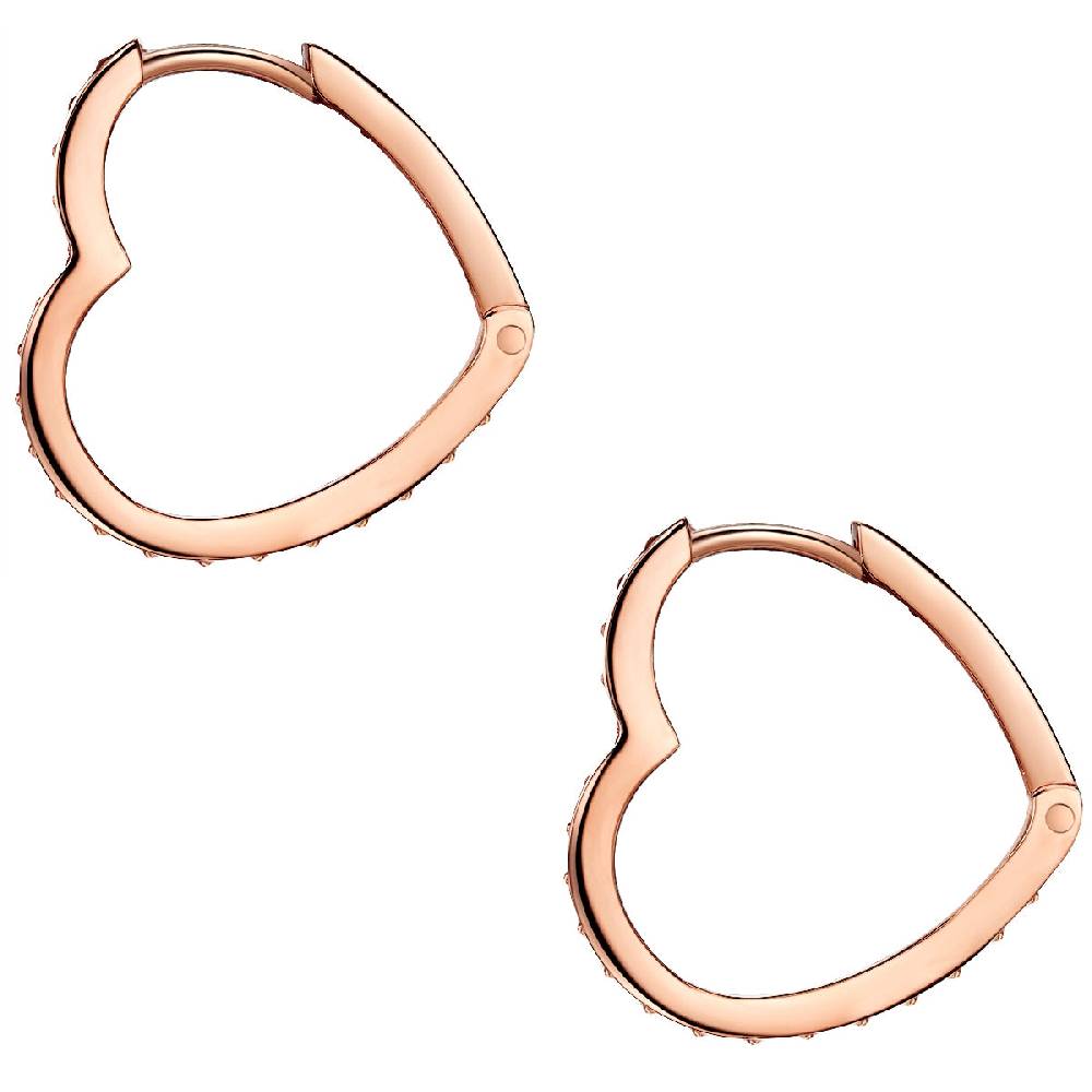 Rafaela Donata Klappcreolen Sterling Silber roségold Zirkonia weiß Online Outlet