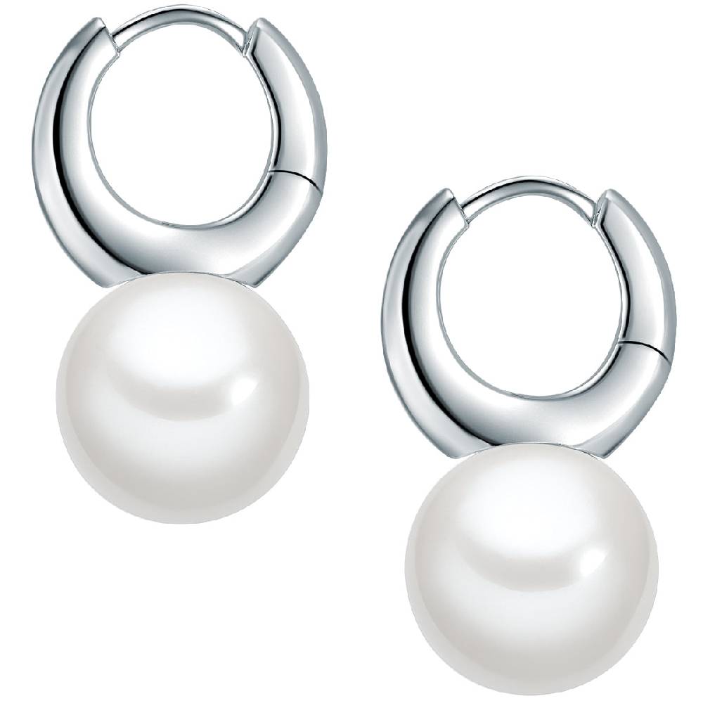 Rafaela Donata Creolen Sterling Silber Muschelkernperle weiß Super Sparpreis