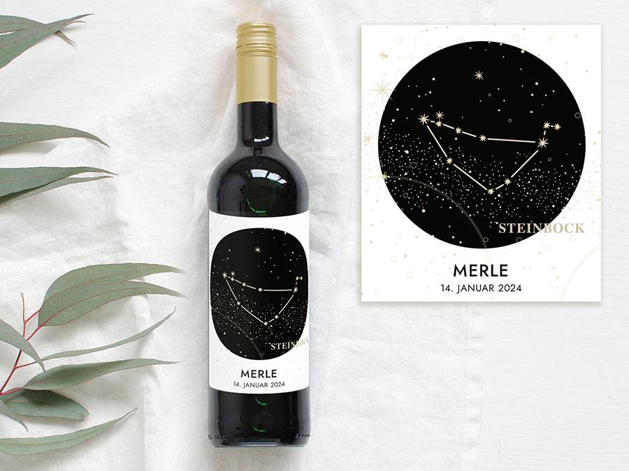 Renna Deluxe Personalisiertes Weinlabel mit Sternzeichen als Geschenk Sonderangebote