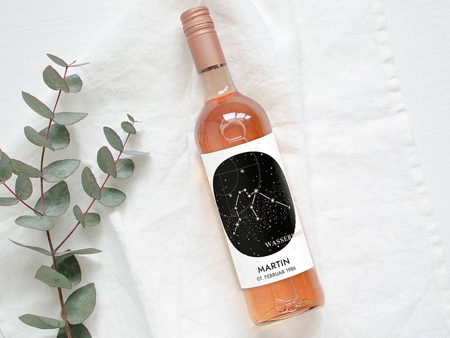 Renna Deluxe Personalisiertes Weinlabel mit Sternzeichen als Geschenk Sonderangebote