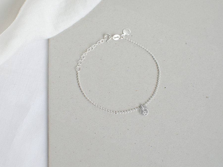 Renna Deluxe Armband mit STERN und Buchstaben-Anhänger Silber Tiefpreis