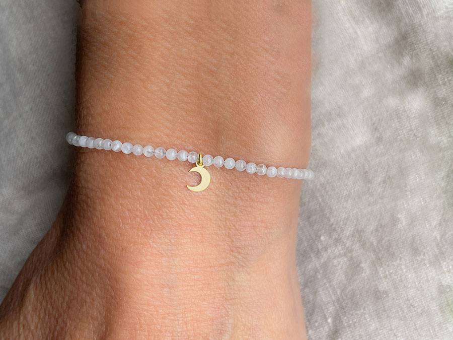 Renna Deluxe MOND Armband gold mit Mondstein Kostenlose Rückgabe
